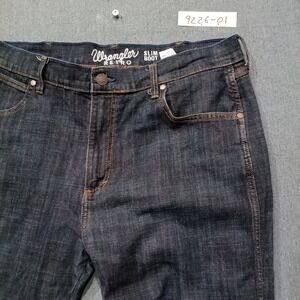Wrangler Retro Slim Boot Men Dark Wash Denim Jeans 1077MWZDX 36x34